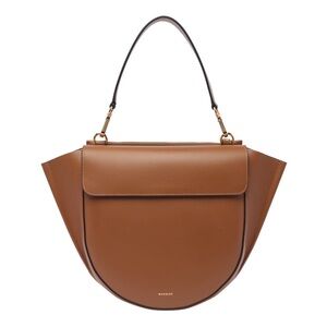 Wandler Logo Printed Hortensia Medium Calfskin Tote: Tan